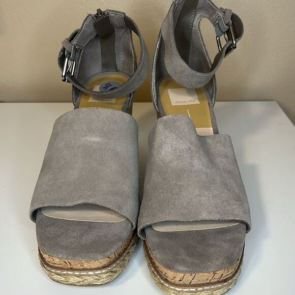 Dolce Vita Straw Otto Suede Ankle Strap Platform Wedge Espadrilles Sandal 9.5 - Picture 12 of 12